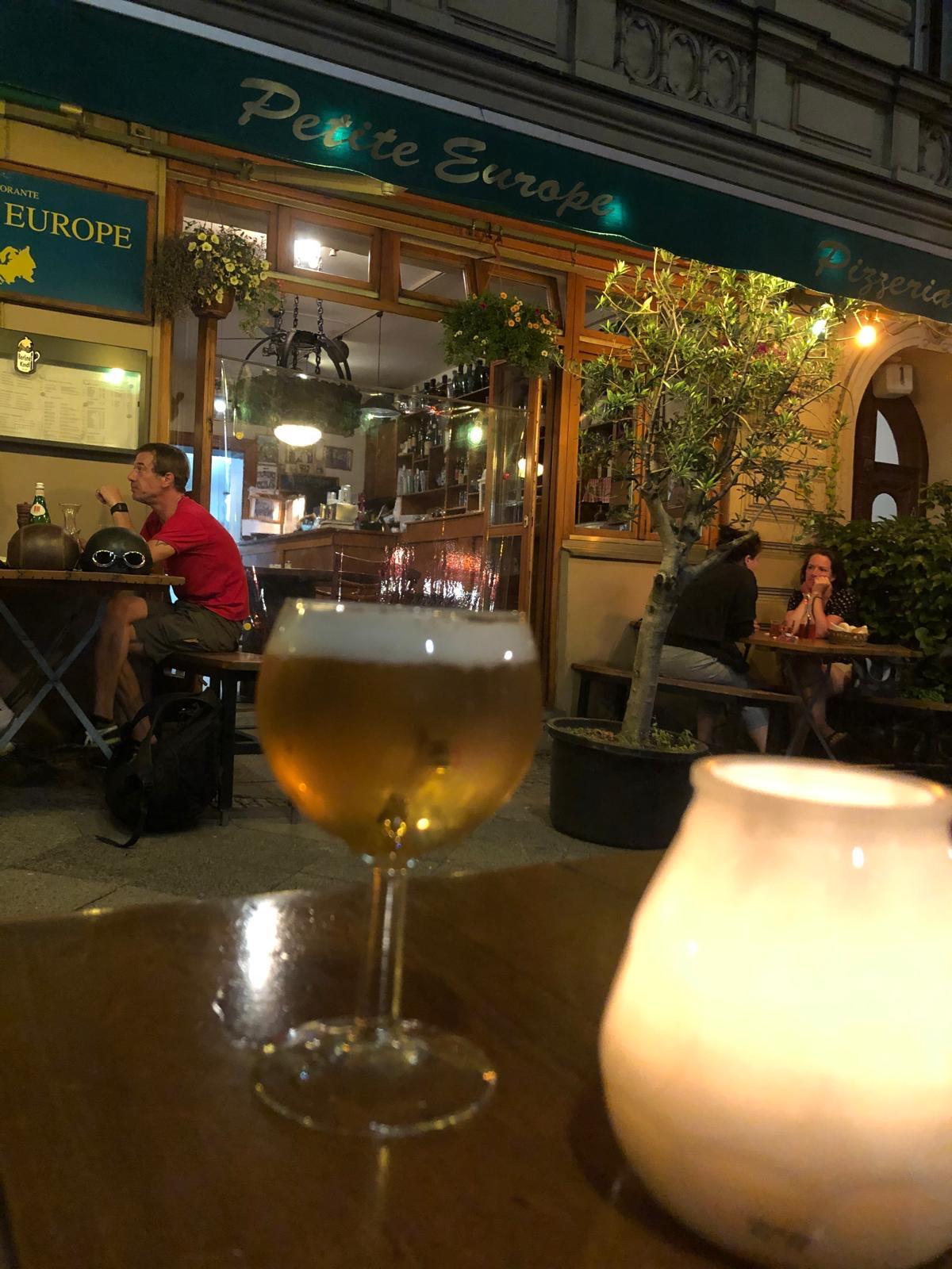 Petite Europe outdoor dining at night
