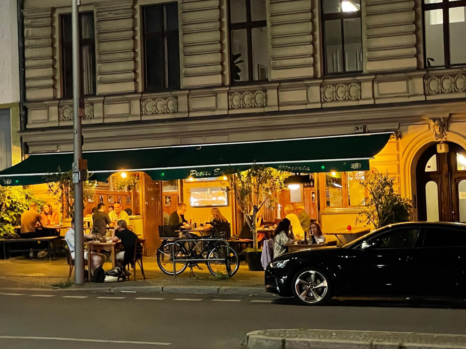 Petite Europe exterior at night